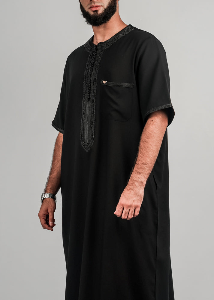 Eagle Moroccan Thobe - Black